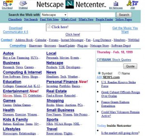 Netscape website, on 18 February 1999